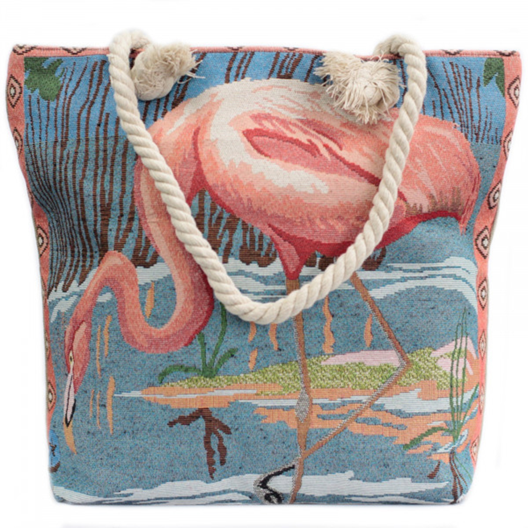 Seilgriff-Tasche-Recycelte-Tasche-im-flamingo-styl